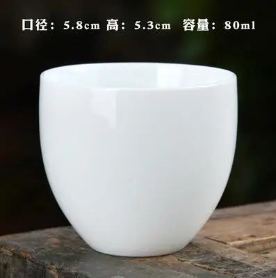 Large Ceramic Tea Cup, Pure White Porcelain, Bamboo Hat Cup, Handmade Kungfu Tea Set,  3Pcs/Pack Small Tea Cup, Tea Accessories