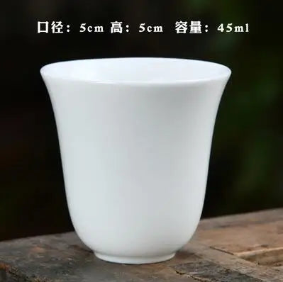 Large Ceramic Tea Cup, Pure White Porcelain, Bamboo Hat Cup, Handmade Kungfu Tea Set,  3Pcs/Pack Small Tea Cup, Tea Accessories