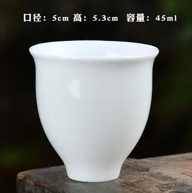 Large Ceramic Tea Cup, Pure White Porcelain, Bamboo Hat Cup, Handmade Kungfu Tea Set,  3Pcs/Pack Small Tea Cup, Tea Accessories