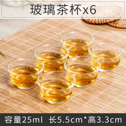 Large Ceramic Tea Cups Set, Porcelain Teacup, Purple Sand, Kungfu Tea Cup, Chinese Tea Set, 6Pcs