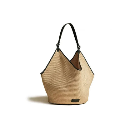 Large Cpacity Casual Straw Bags Women's Tote 2024 New Summer Commuter Woven Bag Fashion One Shoulder Handbags Elegant Purses