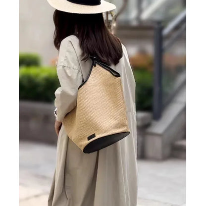 Large Cpacity Casual Straw Bags Women's Tote 2024 New Summer Commuter Woven Bag Fashion One Shoulder Handbags Elegant Purses