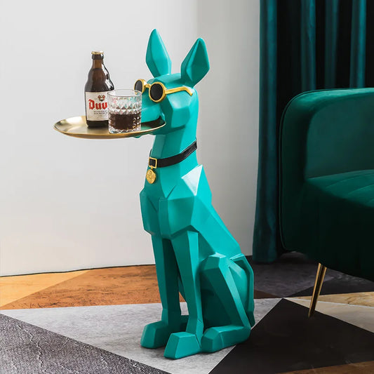 Large Doberman Dog Statue 77cm Resin Figurines Nordic Home Decoration Animal Sculpture Floor Ornament Bedroom Living Room Decor