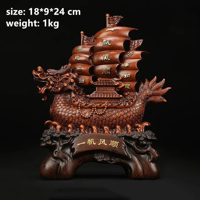 Large Dragon Boat  Smooth Sailing Sailboat Decoration Housewarming Opening Gift Office Living Room Decoration