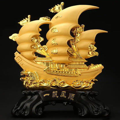 Large Dragon Boat  Smooth Sailing Sailboat Decoration Housewarming Opening Gift Office Living Room Decoration