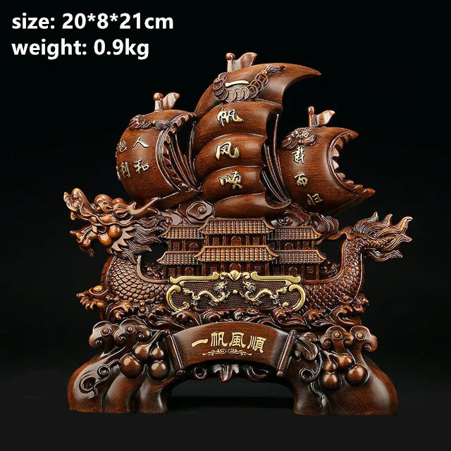 Large Dragon Boat  Smooth Sailing Sailboat Decoration Housewarming Opening Gift Office Living Room Decoration