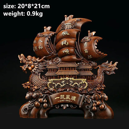 Large Dragon Boat  Smooth Sailing Sailboat Decoration Housewarming Opening Gift Office Living Room Decoration