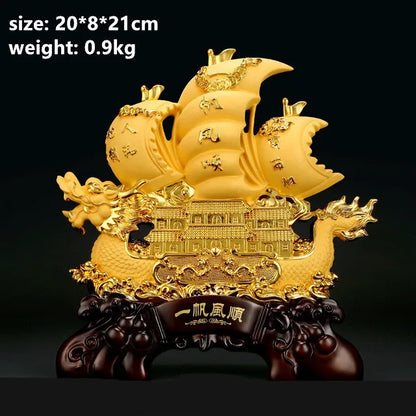 Large Dragon Boat  Smooth Sailing Sailboat Decoration Housewarming Opening Gift Office Living Room Decoration