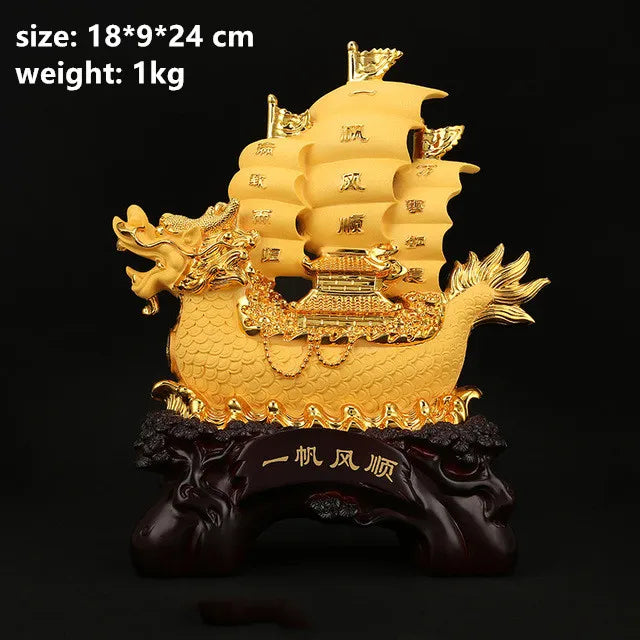 Large Dragon Boat  Smooth Sailing Sailboat Decoration Housewarming Opening Gift Office Living Room Decoration