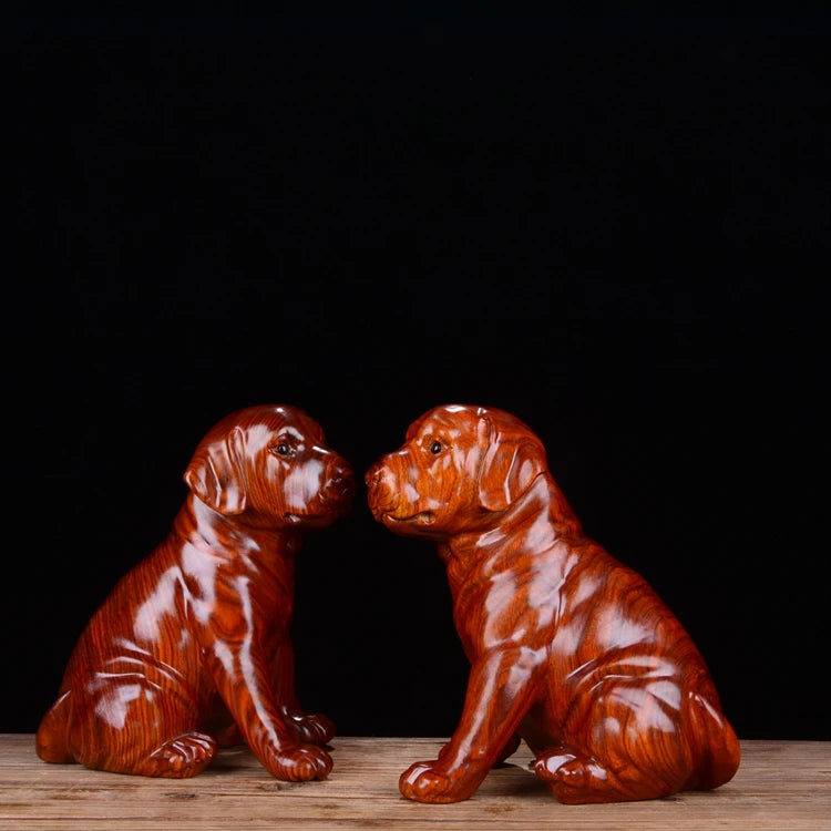 Large- GOOD art # business office home efficacious Talisman Handmade Yellow pear wood Money dog WANG CAI FENG SHUI ART Sculpture