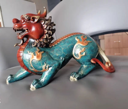 Large GOOD family home Shop thriving business money Exorcise evil spirits GOOD LUCK FENG SHUI brass dragon PI XIU Ornament