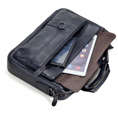 Large Genuine Handbag for Men Real Leather Briefcase Male Business Travel Laptop Men's Messenger Shoulder Bag