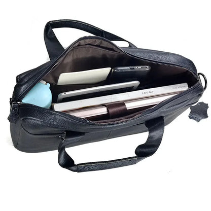 Large Genuine Handbag for Men Real Leather Briefcase Male Business Travel Laptop Men's Messenger Shoulder Bag