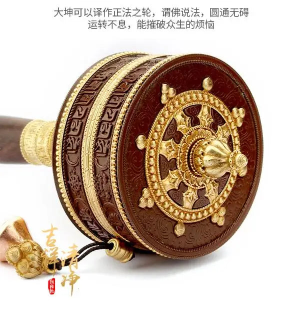 Large Greco-Buddhist Tibet Nepal Temple Buddhism recite chant scriptures Om mani padme hum Mantra Turning Scripture prayer wheel