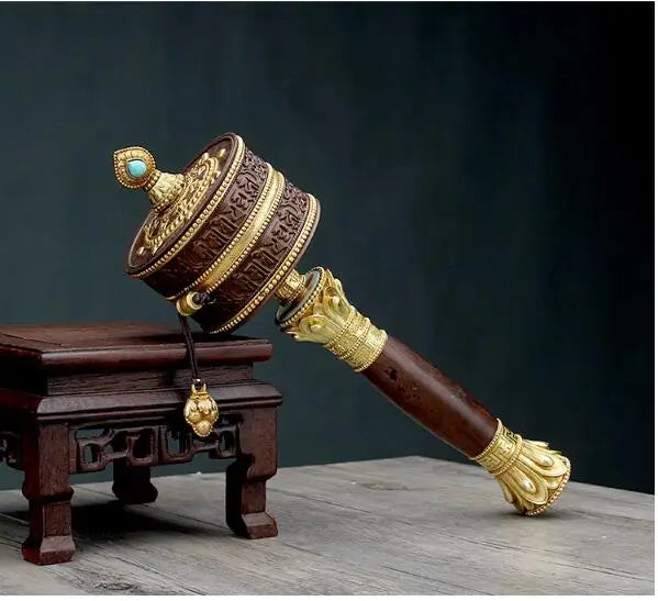 Large Greco-Buddhist Tibet Nepal Temple Buddhism the Brilliant Mantra of Six Words recite chant Turning Scripture prayer wheel