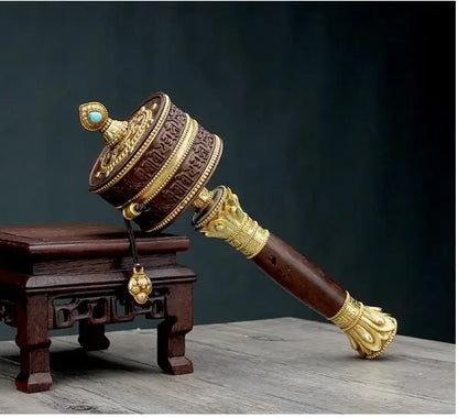 Large Greco-Buddhist Tibet Nepal Temple Buddhism the Brilliant Mantra of Six Words recite chant Turning Scripture prayer wheel