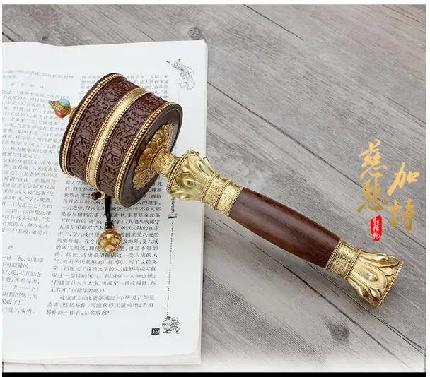 Large Greco-Buddhist Tibet Nepal Temple Buddhism the Brilliant Mantra of Six Words recite chant Turning Scripture prayer wheel