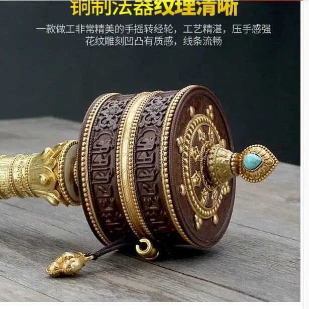 Large Greco-Buddhist Tibet Nepal Temple Buddhism the Brilliant Mantra of Six Words recite chant Turning Scripture prayer wheel