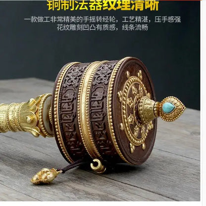 Large Greco-Buddhist Tibet Nepal Temple Buddhism the Brilliant Mantra of Six Words recite chant Turning Scripture prayer wheel