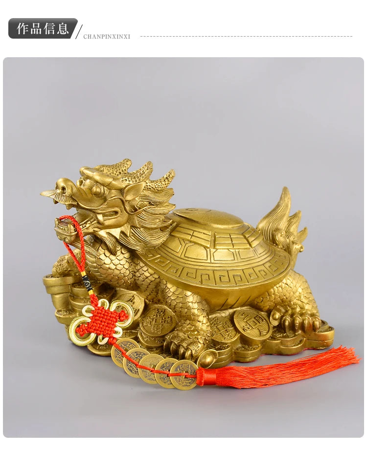 Large HOME Company SHOP store Efficacious Money Drawing thriving business Lucky ZHAO CAI dragon turtle FENG SHUI copper statue