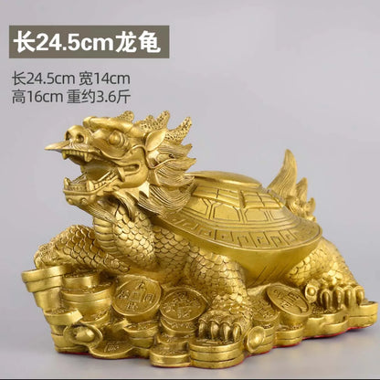 Large HOME Company SHOP store Efficacious Money Drawing thriving business Lucky ZHAO CAI dragon turtle FENG SHUI copper statue