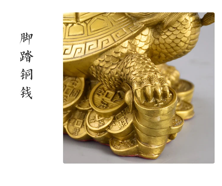 Large HOME Company SHOP store Efficacious Money Drawing thriving business Lucky ZHAO CAI dragon turtle FENG SHUI copper statue