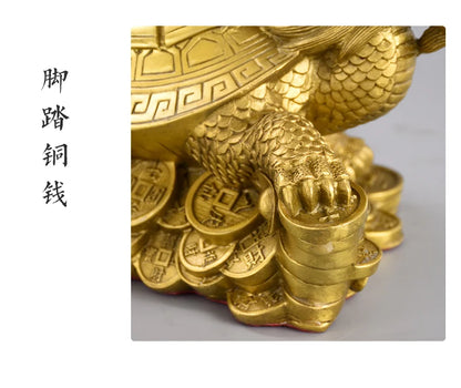 Large HOME Company SHOP store Efficacious Money Drawing thriving business Lucky ZHAO CAI dragon turtle FENG SHUI copper statue