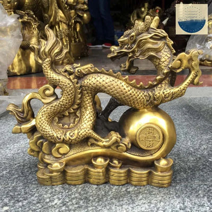 Large HOME SHOP Company Exorcise evil spirit bring wealth fortune money The vigor of dragon horse FENG SHUI statue talisman