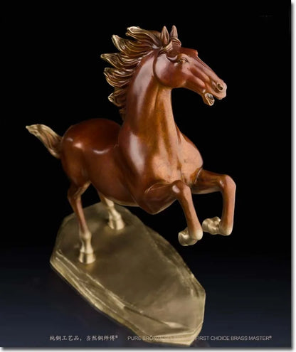 Large  High grade 5A HOME Store business Mascot efficacious Talisman Recruit money Wealth Success HORSE bronze statue gift