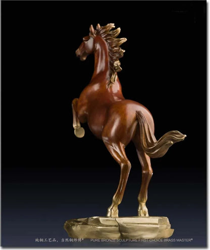 Large  High grade 5A HOME Store business Mascot efficacious Talisman Recruit money Wealth Success HORSE bronze statue gift
