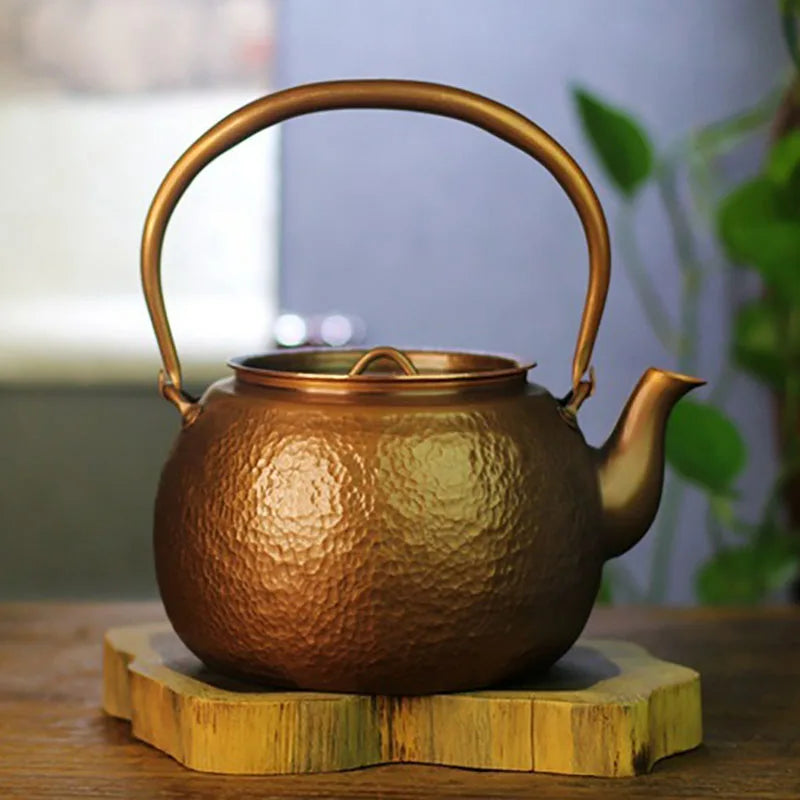 Large Hot Water Kettle Antique Burn Kettle Handmade Teapot Infuser Copper Tea Tools Set Retro Stove Kettle Beautifully Packaged