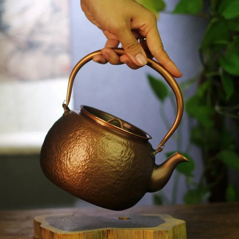 Large Hot Water Kettle Antique Burn Kettle Handmade Teapot Infuser Copper Tea Tools Set Retro Stove Kettle Beautifully Packaged