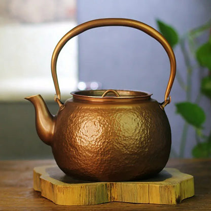 Large Hot Water Kettle Antique Burn Kettle Handmade Teapot Infuser Copper Tea Tools Set Retro Stove Kettle Beautifully Packaged