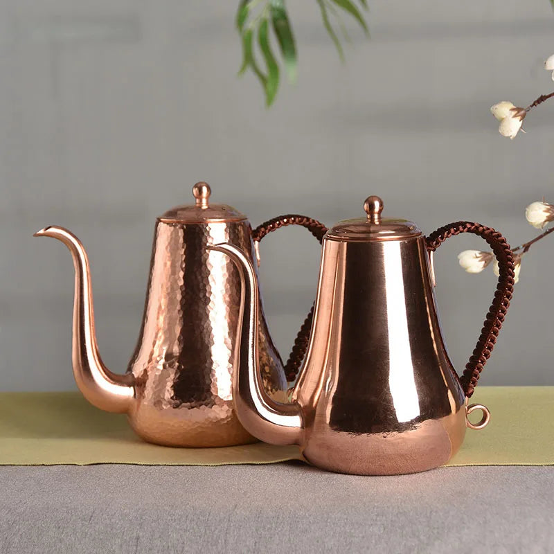 Large Hot Water Kettle Handmade Warm Wine Jug Chinese Teapot Copper Teapot Tea Infuser Tea Pot Set Household Items Gift 950ML