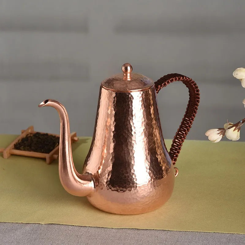Large Hot Water Kettle Handmade Warm Wine Jug Chinese Teapot Copper Teapot Tea Infuser Tea Pot Set Household Items Gift 950ML