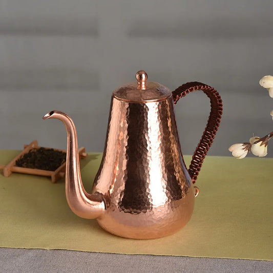 Large Hot Water Kettle Handmade Warm Wine Jug Chinese Teapot Copper Teapot Tea Infuser Tea Pot Set Household Items Gift 950ML