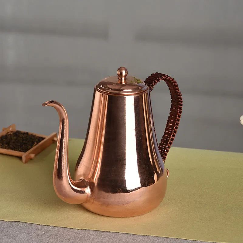 Large Hot Water Kettle Handmade Warm Wine Jug Chinese Teapot Copper Teapot Tea Infuser Tea Pot Set Household Items Gift 950ML