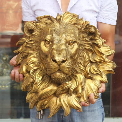 Large Huge - HOME Shop company hall wall  decorative art thriving business Money Drawing brass Africa lion art statue