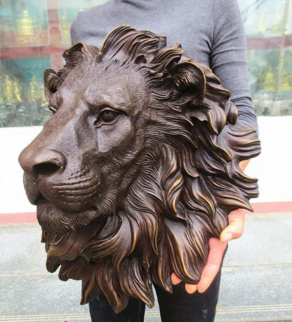 Large Huge - HOME Shop company hall wall  decorative art thriving business Money Drawing brass Africa lion art statue