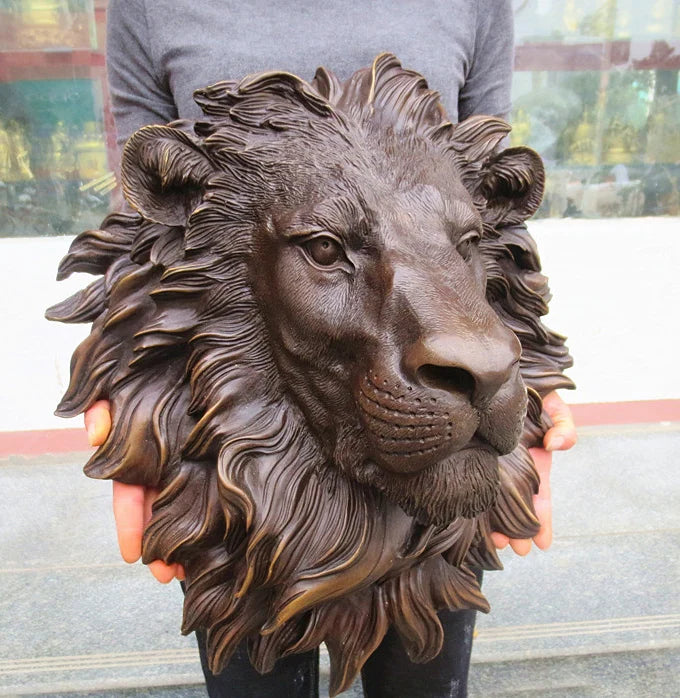 Large Huge - HOME Shop company hall wall  decorative art thriving business Money Drawing brass Africa lion art statue