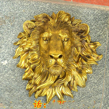 Large Huge - HOME Shop company hall wall  decorative art thriving business Money Drawing brass Africa lion art statue