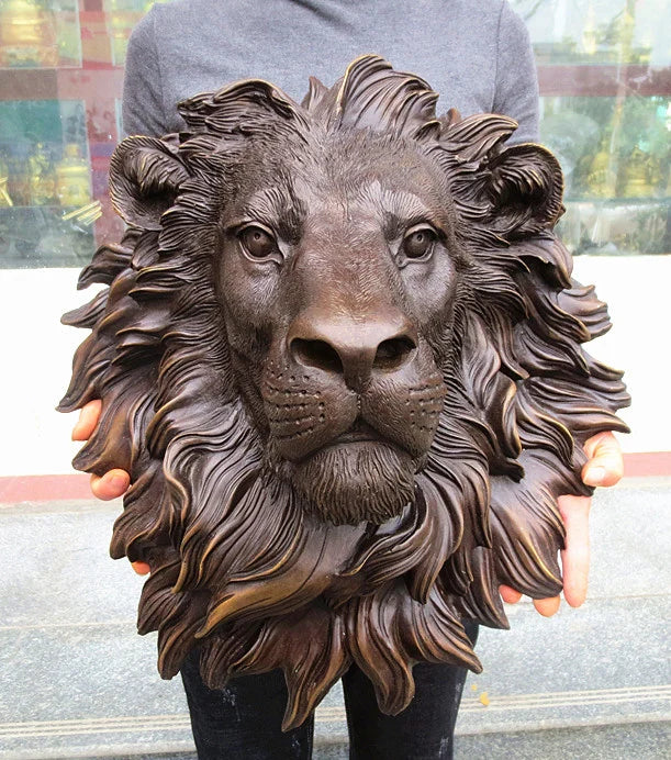 Large Huge - HOME Shop company hall wall  decorative art thriving business Money Drawing brass Africa lion art statue