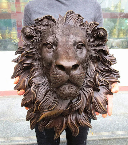 Large Huge - HOME Shop company hall wall  decorative art thriving business Money Drawing brass Africa lion art statue