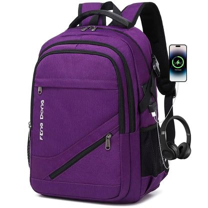 Large Laptop Backpack 17.3 inch Durable Waterproof Travel College Backpack Bookbag for Men & Women Business Backpack with USB Ch