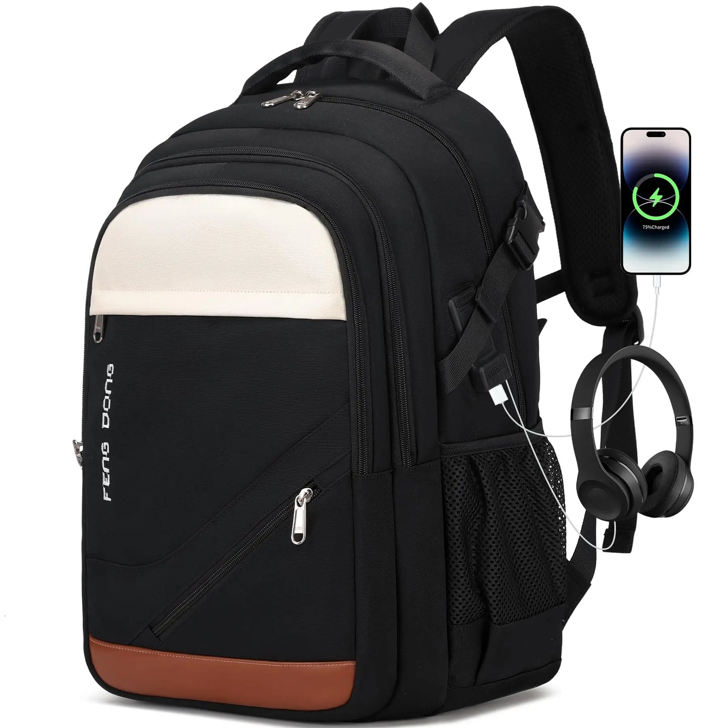 Large Laptop Backpack 17.3 inch Durable Waterproof Travel College Backpack Bookbag for Men & Women Business Backpack with USB Ch
