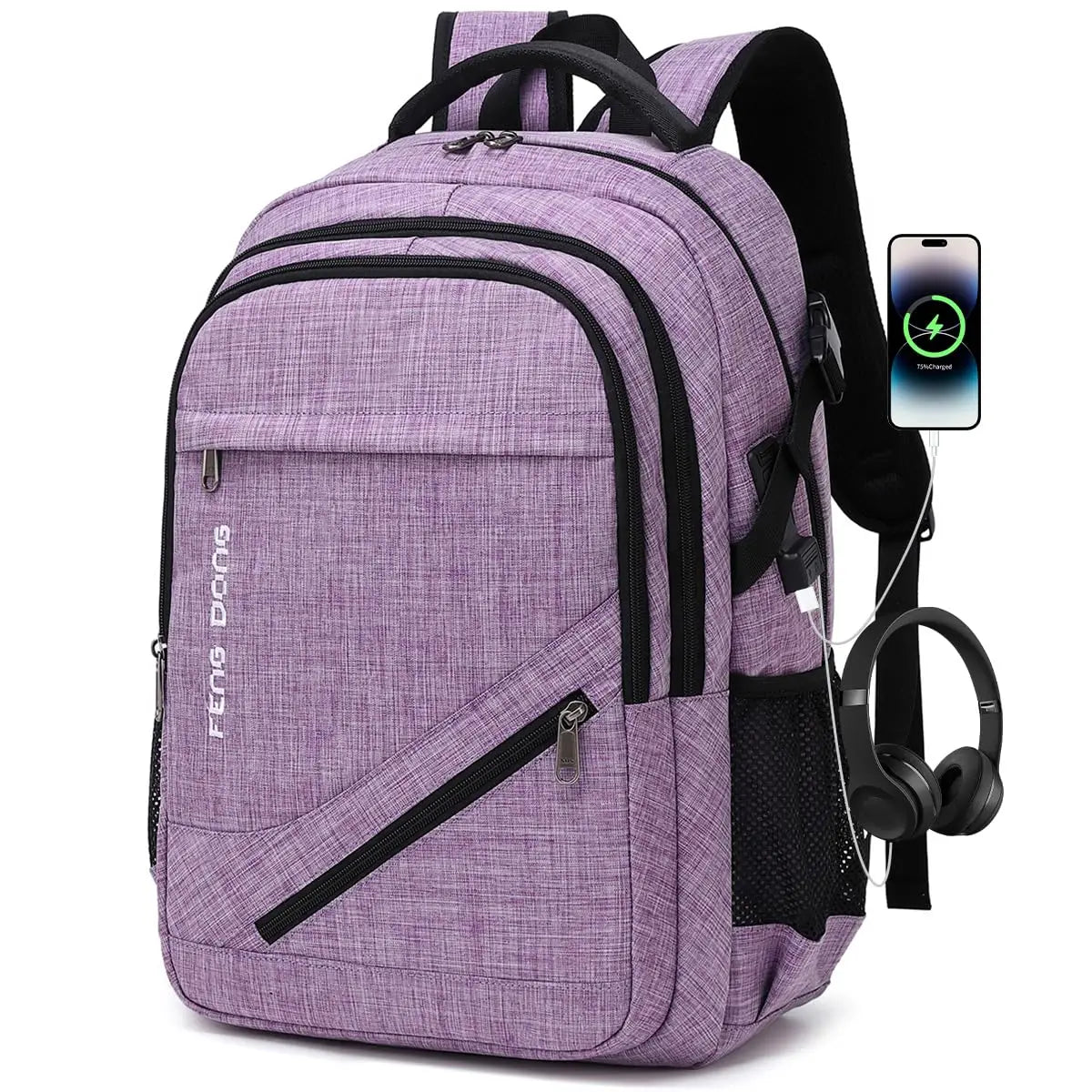 Large Laptop Backpack 17.3 inch Durable Waterproof Travel College Backpack Bookbag for Men & Women Business Backpack with USB Ch