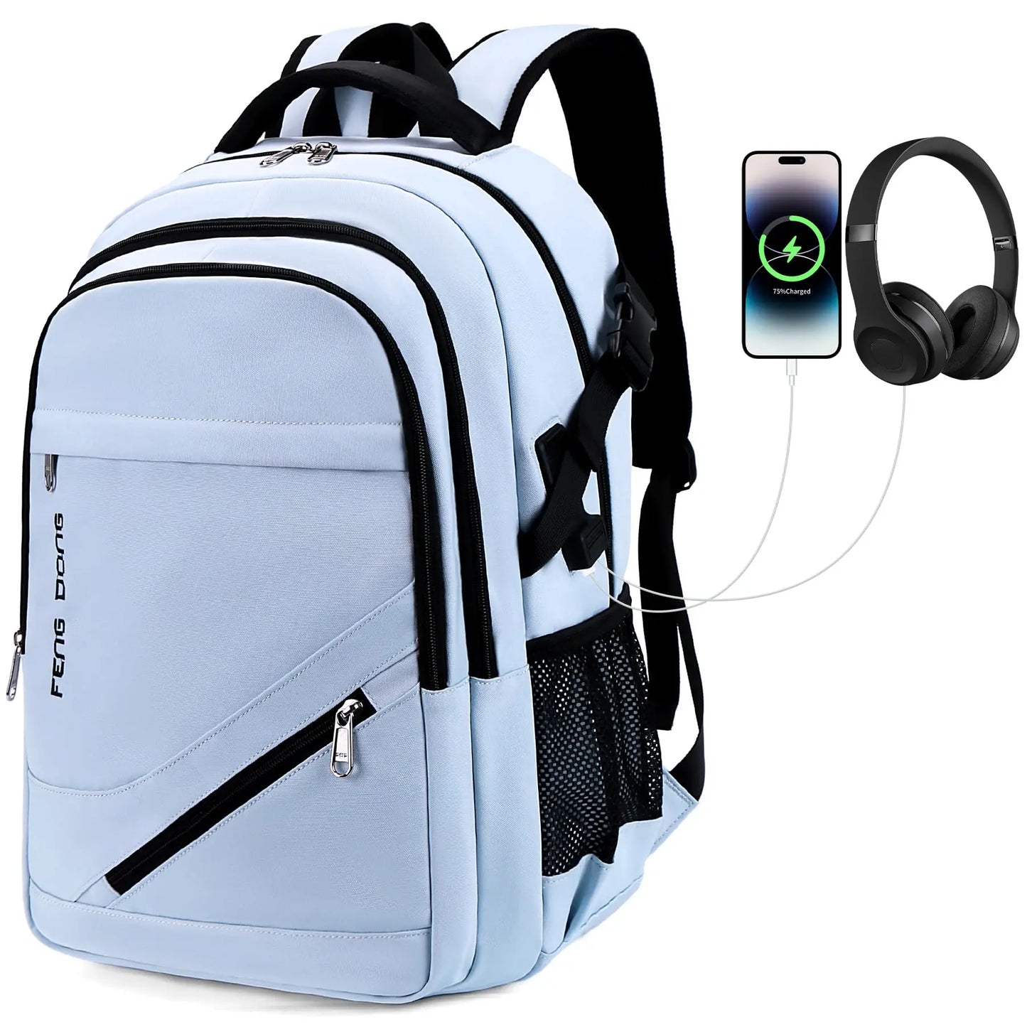 Large Laptop Backpack 17.3 inch Durable Waterproof Travel College Backpack Bookbag for Men & Women Business Backpack with USB Ch