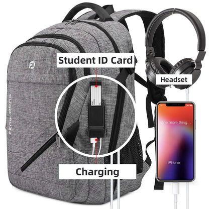 Large Laptop Backpack 17.3 inch Durable Waterproof Travel College Backpack Bookbag for Men & Women Business Backpack with USB Ch