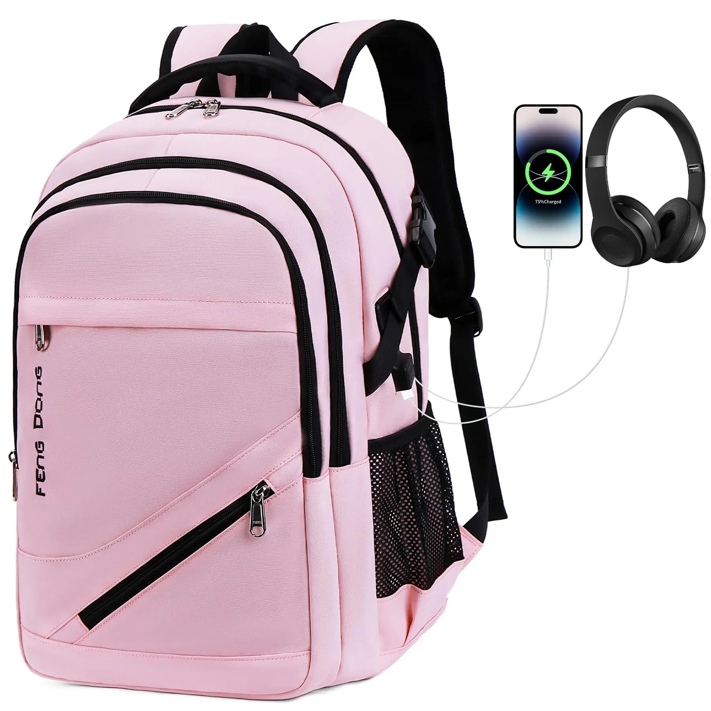 Large Laptop Backpack 17.3 inch Durable Waterproof Travel College Backpack Bookbag for Men & Women Business Backpack with USB Ch