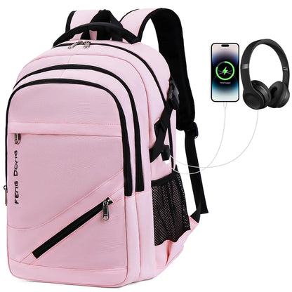Large Laptop Backpack 17.3 inch Durable Waterproof Travel College Backpack Bookbag for Men & Women Business Backpack with USB Ch